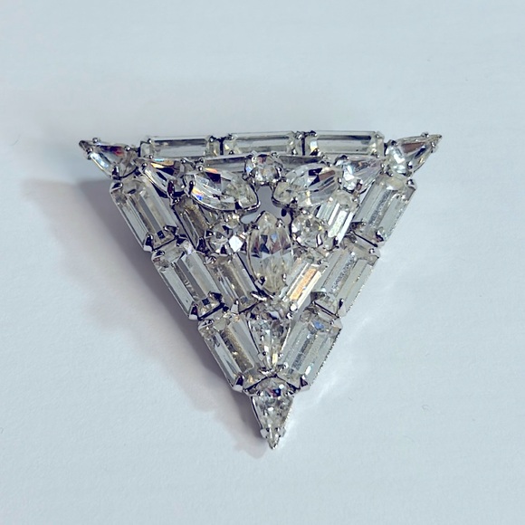 Weiss Vintage Rhinestone Pyramid Brooch